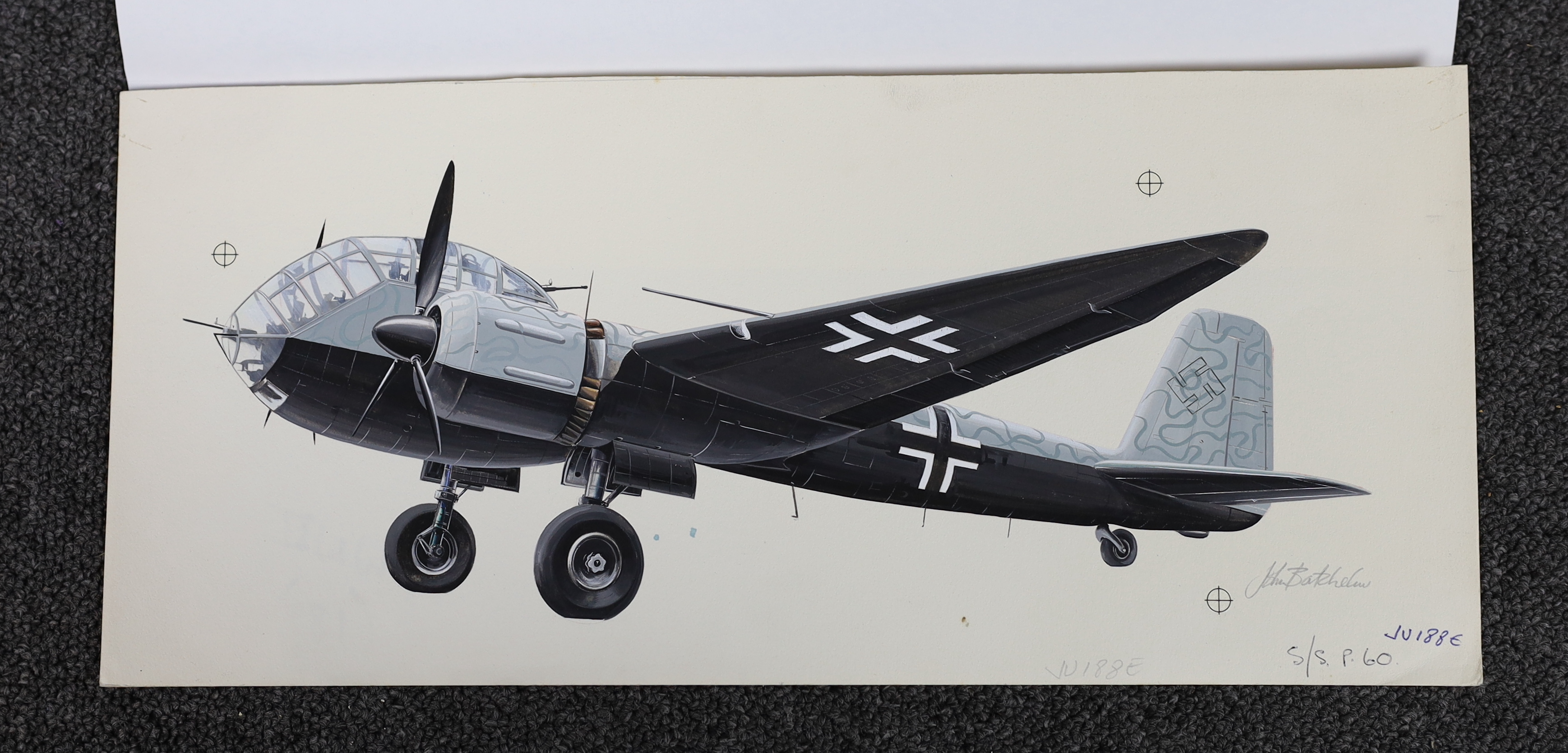 John Henry Batchelor MBE (1936-2019), Military aviation subjects, watercolours (7), largest 40 x 54cm, unframed, Please note this lot attracts an additional import tax of 5% on the hammer price